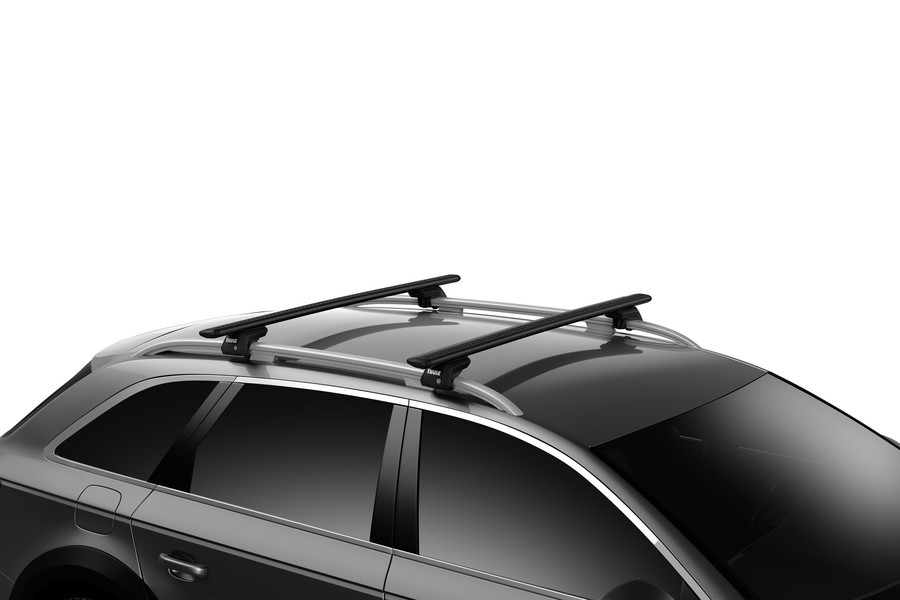 Thule Wingbar EVO takstativ til biler med hoye rails. BLACK EDITION Takboks.no Norges beste pa Skiguard Calix og Thule skibokser